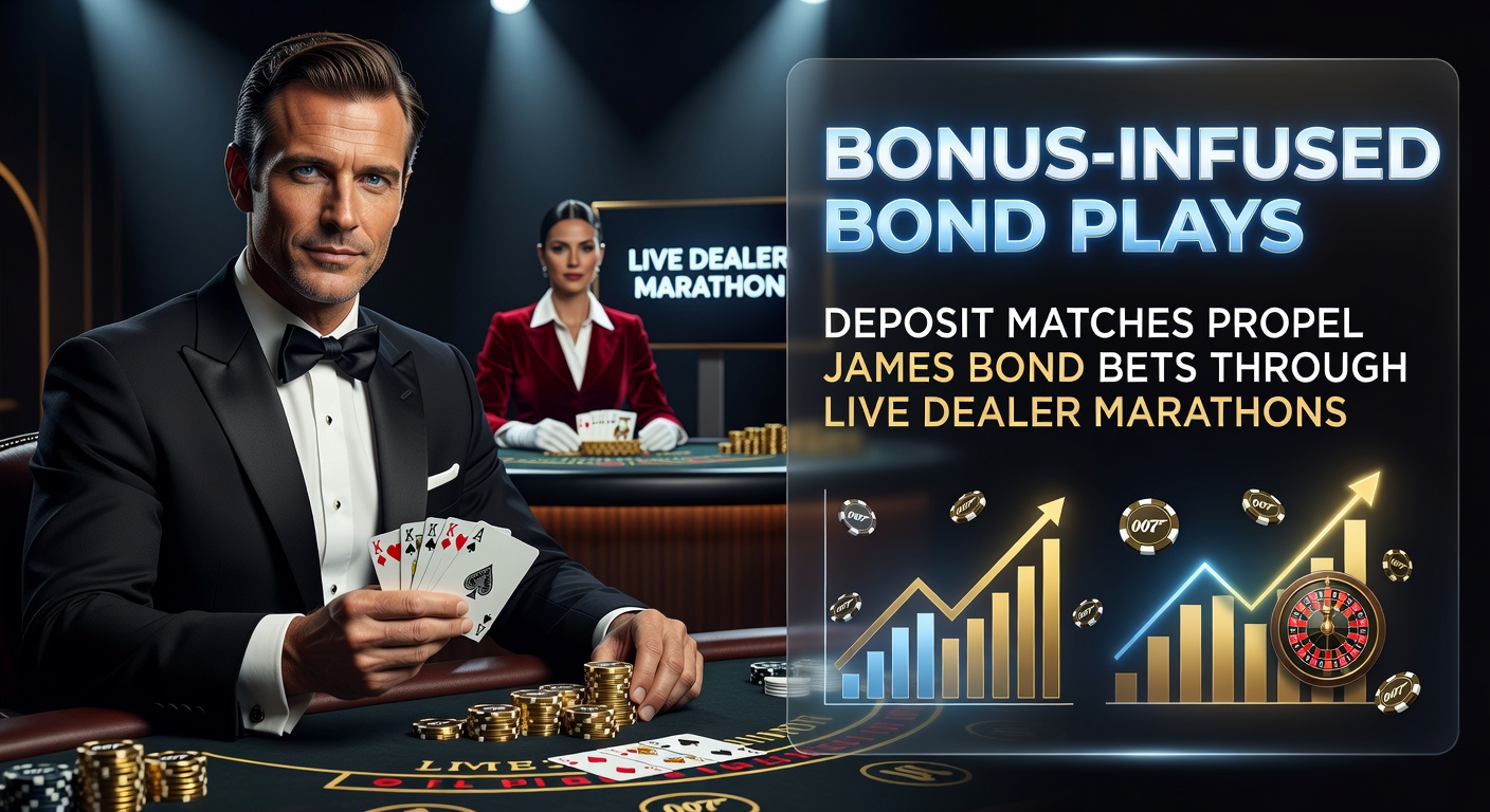 Live dealer roulette table showcasing James Bond betting layout with deposit bonus icons overlayed, highlighting extended play sessions