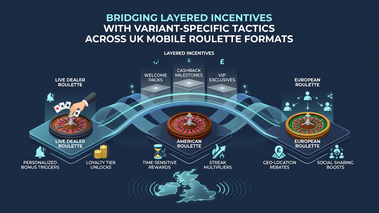 Smartphone screen displaying layered incentive progress bars aligned with different roulette wheel variants during live mobile play
