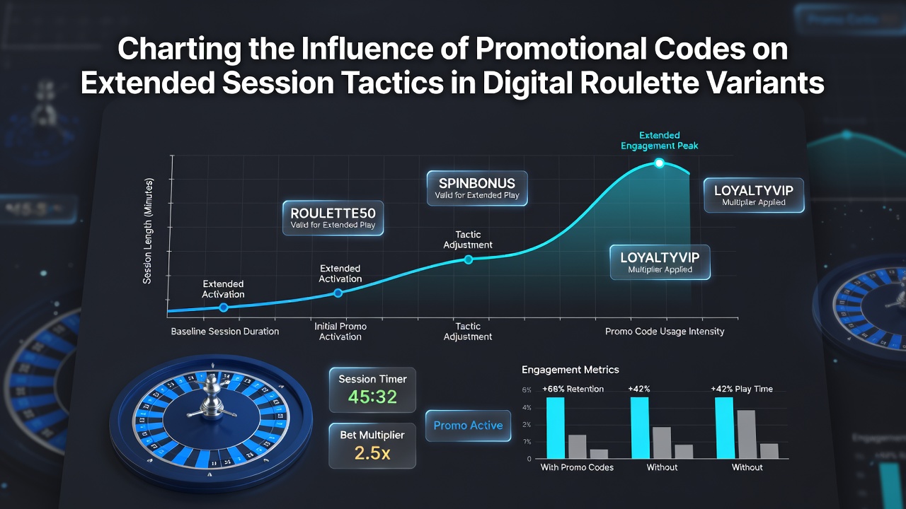 Digital roulette interface displaying promotional code entry and session tracking tools on a mobile screen