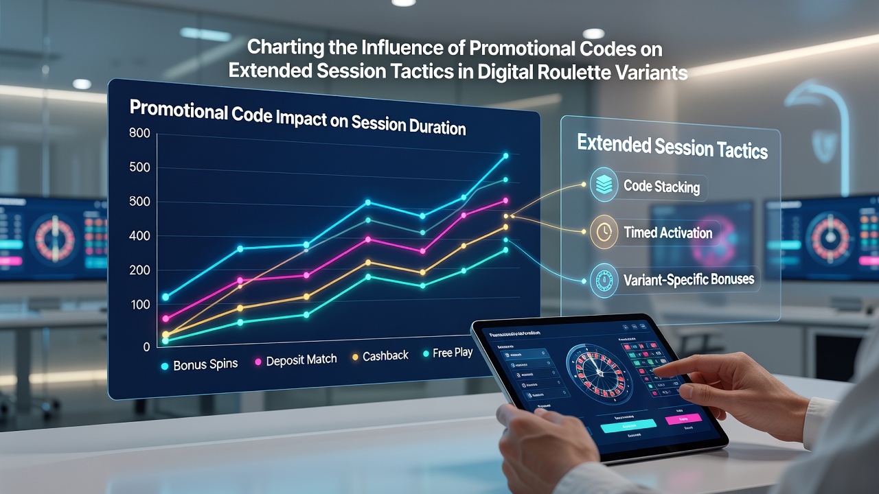 Chart illustrating session length comparisons across roulette variants when promotional codes are active