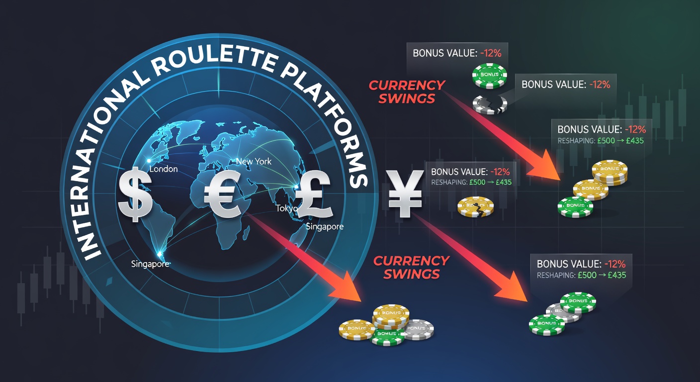 Graph showing currency exchange rate fluctuations impacting international roulette bonus structures