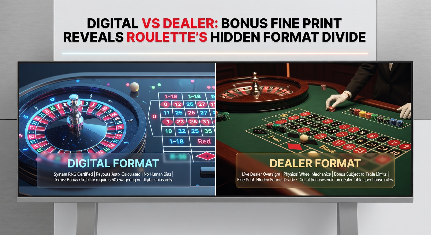 Close-up of bonus terms document with highlighted sections on game contributions for RNG vs live dealer roulette