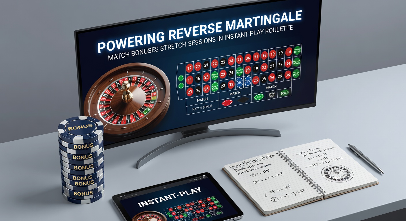 Digital roulette table displaying reverse martingale bets with match bonus overlay, highlighting extended session metrics