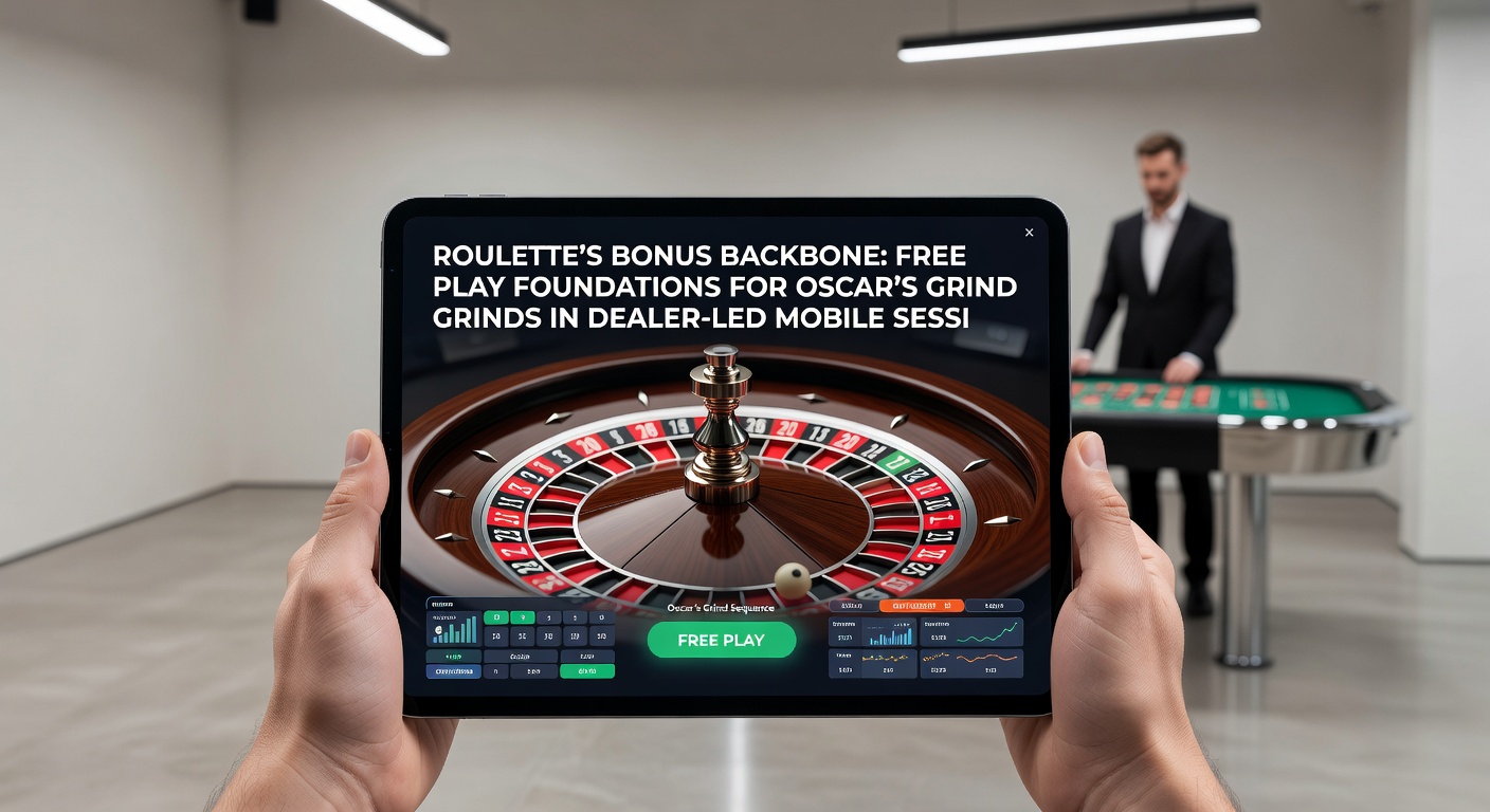 Close-up of a mobile roulette interface displaying Oscar's Grind bet progression during a live dealer free play bonus round, with chips stacking incrementally