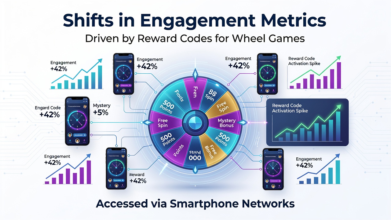Smartphone screen displaying wheel game interface with active reward code notification overlay
