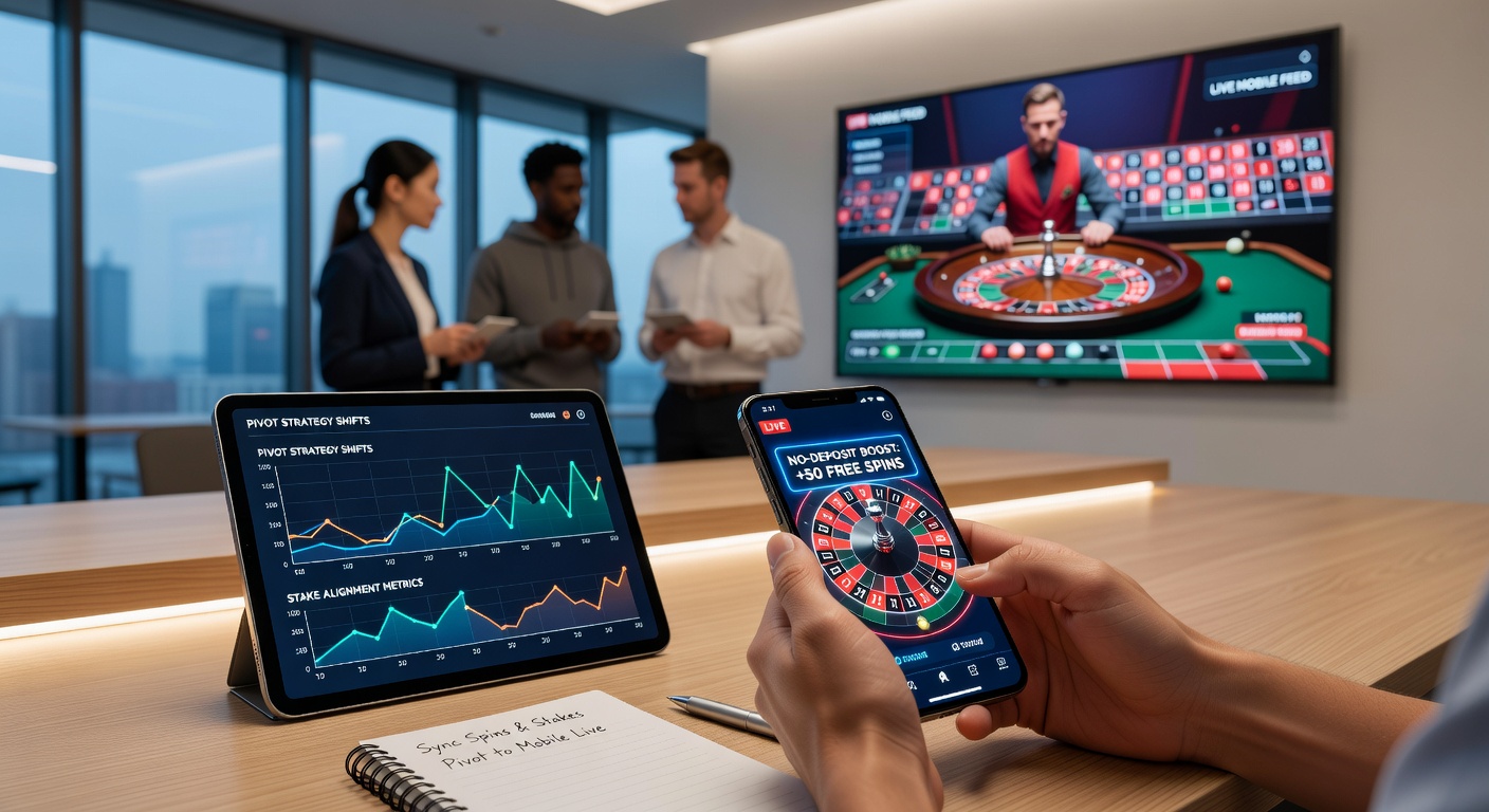 Mobile roulette app interface displaying a no-deposit bonus activation, pivot bet progression on a live wheel, and real-time stake adjustments