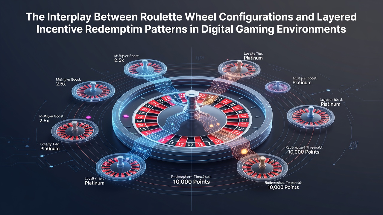 Roulette wheel configurations displayed alongside digital bonus interface elements in an online casino environment